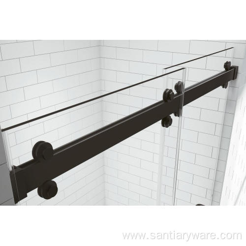 frameless bypass sliding door